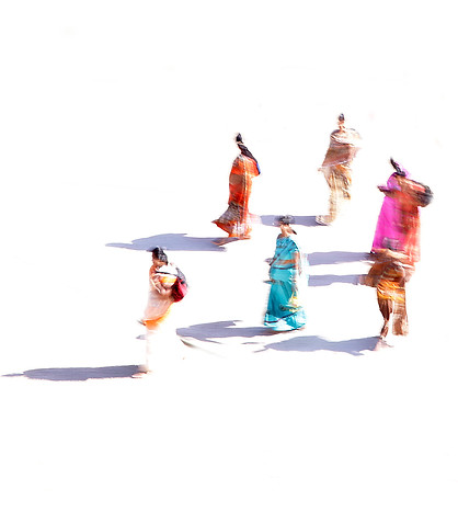 roni ben simhon, mixed media, 5 Indian women