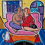 Rina Maimon, Together on the couch, Acrylic on canvas, 60_70cm.jpg
