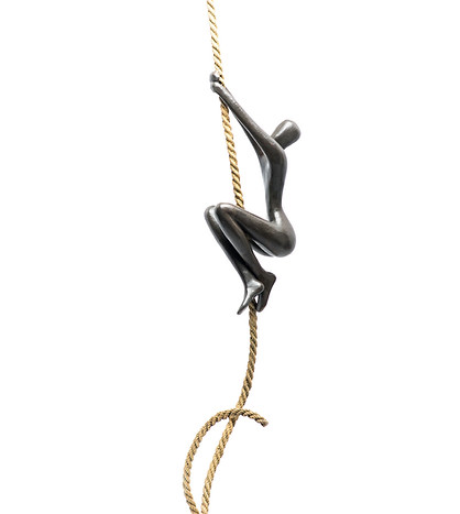 
Tolla Inbar, Aspiration, Bronze Sculpture, Nude figure, Rope sculpture